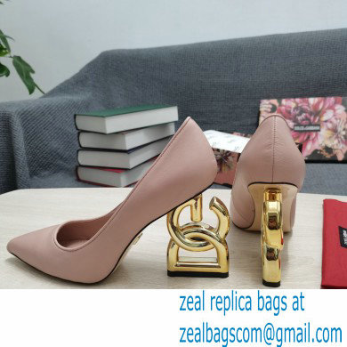 Dolce  &  Gabbana Heel 10.5cm Leather Pumps Light Pink with DG Pop Heel 2021